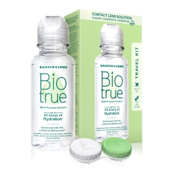 BIOTRUE Contact Lens Solution, Multi-Purpose Solution for Soft Contact Lenses, Lens Case Included, 2 Fl OZ (3 Pack)