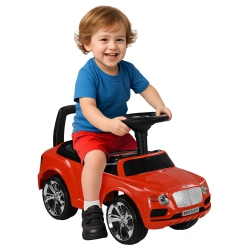 QABA Bentley Bentayga Licensed Baby Car, Ride On Push Car Foot to Floor Slider With Horn Music, Under-Seat Storage, for 18-36 Months In Red