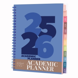 Rileys & Co Planner 2025-2026 Academic Year, 12-month Chunky Weekly Planner 8 x 6 in in Blue