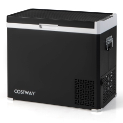 COSTWAY 12 Volt Car Refrigerator 53Qt Portable Car Fridge With -4℉~68℉ for Rvs Adjustable Range
