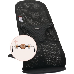 BABYBJRN Babybjorn Bouncer Bliss Bundle With Toy Bar - Black Mesh / Googly Eyes Black And In White