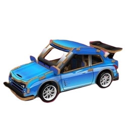 TRADEOPIA Mini Model Vehicle Sports Car 3D Wood Puzzle | Pull Back Gear Box | 22 Pieces | Ages 6+