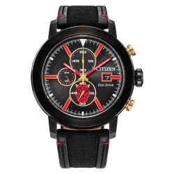 CITIZEN STAR WARS Star Wars Mens Darth Maul Japanese Eco-Drive Watch 44MM Stainless Steel Case Nylon & Leather Strap With Dial (Ca0766-02W) In Black