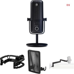 ELGATO Premium USB Condenser Microphone Set: Shock Mount, Pop Filter, Low Profile Mic Arm, Free Mixer Software for Mac & PC - Ideal for Streaming