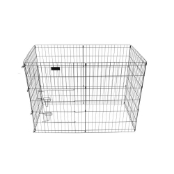 FOLDABLE METAL DOG E Xercise Pen/pet Playpen W/door, 24 Inch W X 36 Inch H, 6 Panels In Black