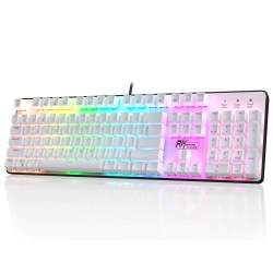 RK ROYAL KLUDGE Rk920 Full Size Mechanical Keyboard, Rainbow Backlit Gaming Keyboard, 104 Keys Wired Mechanical Keyboard