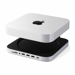SATECHI Stand & Hub for Mac Mini/studio With Nvme SSD Enclosure | In Silver