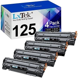 LXTEK 125 Crg-125 Toner Cartridge Black, 4 Pack Compatible Replacement for Canon 125 Crg-125 C125 3484B001Aa