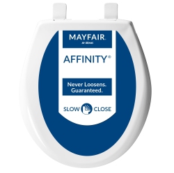 MAYFAIR 887Slow 000 Affinity Slow-Close Removable Plastic Toilet Seat That Will Never Loosen, Round
