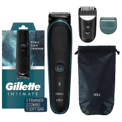 GILLETTE Intimate Men’S Pubic Trimmer, Skinfirst Pubic Hair Trimmer for Men, Waterproof, Cordless for Wet/dry Use