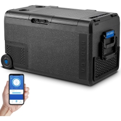 BODEGA 12 Volt Car Refrigerator, Car Fridge Wifi App Control, Rv Electric Cooler -4℉-68℉ for Outdoor, Vehicles, Camping, Travel, Black