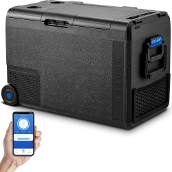 BODEGA 12 Volt Car Refrigerator, Car Fridge Wifi App Control, Rv Electric Cooler -4℉-68℉ for Outdoor, Vehicles, Camping, Travel, Black