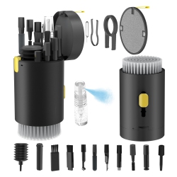 HLD Keyboard Cleaner Kit, Electronics Cleaning Kit With Retractable Big Brush, Portable, 20 In 1 Multi-Tool Kit With 2.5Ml Mist Spray