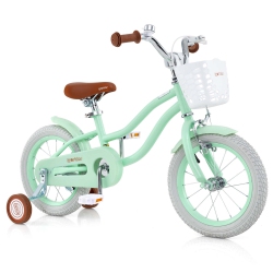 COSTWAY 14" Kid's Bike With Removable Training Wheels & Basket for 3-5 Years Old