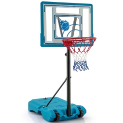 COSTWAY Pool Basketball Hoop 3.8-4.4 Ft Adjustable Poolside Basketballgoal System