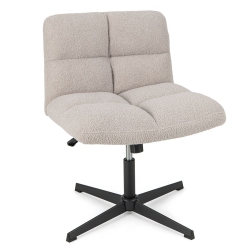 COSTWAY Armless Office Desk Chair Modern Swivel Vanity Chair With Adjustable Height