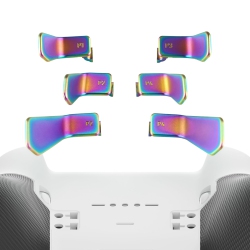 HLD Paddles for Xbox Elite 1/2 Controller, 6 In 1 Metalic Rainbow Aura & Purple Replacement Interchangeable Back Paddles for Xbox One Elite & Elite
