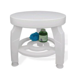 BIOS - Non Slip Swivel Shower Stool - Mold & Mildew Resistant With Shelf And Locks