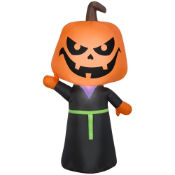 GEMMY Industries Airblown® Inflatable Halloween -Pumpkin Head Reaper-Sm 42" In Multicolor
