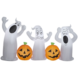GEMMY Industries Airblown® Inflatable Halloween-Pumpkin And Ghost Collection Scene 60" X 108