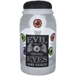 GEMMY Industries Airblown® Inflatable Halloween-Flashing-Evil Eye Jar-Lg 66" In Multicolor
