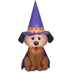 GEMMY Industries Airblown® Inflatable Halloween -Dog W/witch Hat-Sm 48