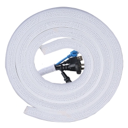 HLD 10Ft - 4/5 Inch Cable Sleeve Cover White, Cable Management Wire Loom Cord Protector