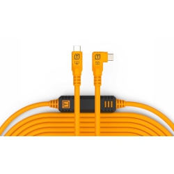 TETHER TOOLS USB-C to USB-C 31' (9.4M) Straight to Right Angle Cable In Orange