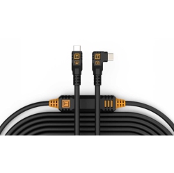 TETHER TOOLS USB-C to USB-C 31' (9.4M) Straight to Right Angle Cable In Black