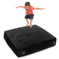 COSTWAY 57" X 57" Crash Pad Sensory Mat With Foam Blocks & Washable Velvet Cover