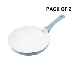 MEHIAZ Non-Stick Ceramic-Coated Aluminum 12In Frying Pan, Ms Cer 12In Frypan Pack Of 2 In Blue