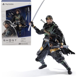 PLAYSTATION Pre Order Now, Ghost Of Tsushima, 6” Jin Sakai Samurai Action Figure & 2 Accessories, The Shapes Collection, for Ps5 Fans & Collectors