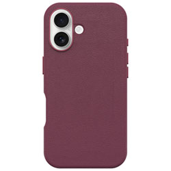 OtterBox Symmetry Cactus Leather Fitted Hard Shell Case with MagSafe for iPhone 16 - Rich Adobe