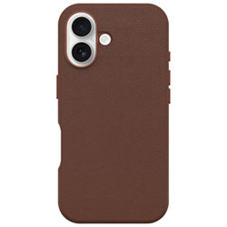 OtterBox Symmetry Cactus Leather Fitted Hard Shell Case with MagSafe for iPhone 16 - Rich Adobe