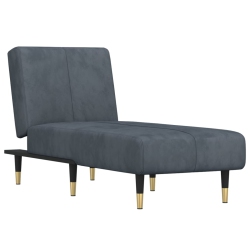 VIDAXL Chaise Longue Dark Velvet In Grey