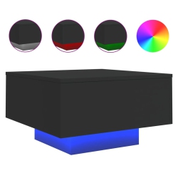 VIDAXL Coffee Table With Led Lights 55X55X31 Cm In Black