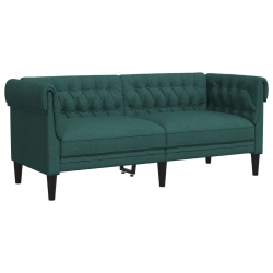 VIDAXL Chesterfield Sofa 2-Seater Dark Fabric In Green