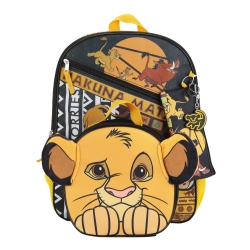 BIOWORLD Disney The Lion King Hakuna Matata Kids 16" Backpack And Lunch Bag 5 Piece Set
