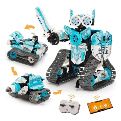 TRADEOPIA Diy Robot 3-In-1 Premium Building Block Kit (398 Pieces) \w Remote Control R/c 2.4Ghz & Application Programming - Educational Stem Toy For
