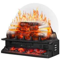 ZAFRO Electric Fireplace Log Heater, 750W/1500W Two Levels Of Temperature, Simulating Real Sound, 5 Flame Brightness & Speed/remote Control/timer