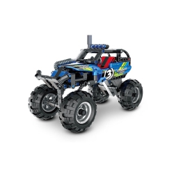 TRADEOPIA Diy Jeep Premium Building Block Kit (193 Pieces) With Pull Back Feature - Educational Stem Toy for Ages 6+