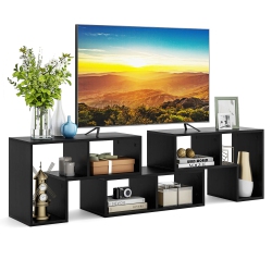 COSTWAY 3 PCs Tv Stand for Tv's Up to 65" Console Entertainment Center Bookcase Shelves