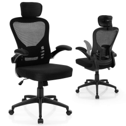 COSTWAY Ergonomic Mesh Office Chair Executive Chair With Adjustable Height In Black