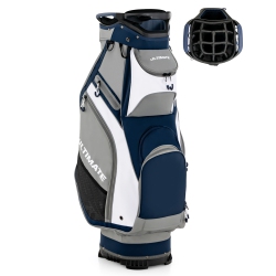 COSTWAY 10.5" Golf Stand Bag W/14 Way Full-Length Dividers Rain Hood 7 Zippered Pockets