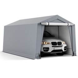 COSTWAY 10' X 16' Carport Car Canopy Shelter Heavy Duty Outdoor Portable Garage W/doors