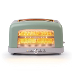 HEATMATE Graphite Technology 7 Setting Pop Up Toaster W/3 Functions & Bagel Mode