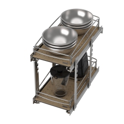 REV-A-SHELF Two-Tier Solid Bottom Pullout Base Cabinet Organizer, 54Bk-12Sc-2-1