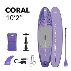 AQUA MARINA - 10'2" (Night Fade) Advanced All-Around Inflatable Stand Up Paddle Board (Isup) In Coral