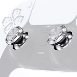HLD Custom Metal Thumbsticks for Ps5 Controller, Replacement Aluminum Analog Stick Joystick for Ps4 Controller - Controller Not Included In Silver