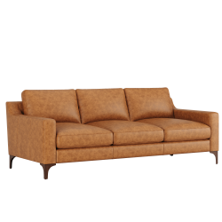 VALENCIA Hannah Three Seats Leather Sofa, Saddle In Tan